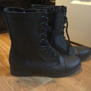 Black combat boots
